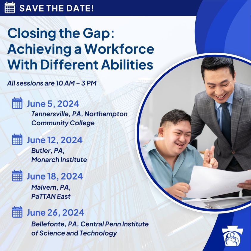 Save the date to attend ODP’s Employment Symposium called Closing the Gap: Achieving a Workforce with Different Abilities. Hear from employers, employees, ODP, OVR & the Bureau of Special Education.