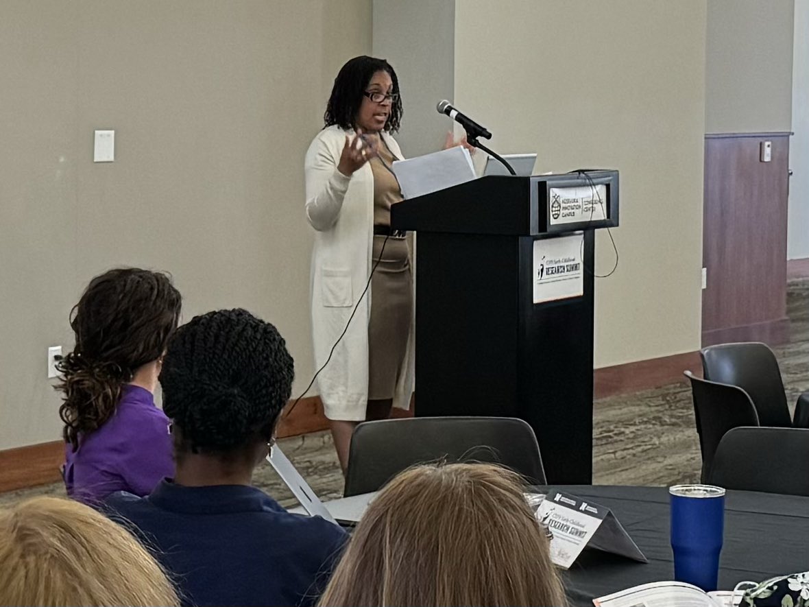 UNL_CYFS's tweet photo. #ECSummit24 keynote Dr. Chrishana M. Lloyd, @ChildTrends: Early care and education policy is bound in the history of our country, particularly the institution of chattel slavery. As a result, child care is associated with Black women — and this affects all women in field. https://t.co/tVueU9zHQv