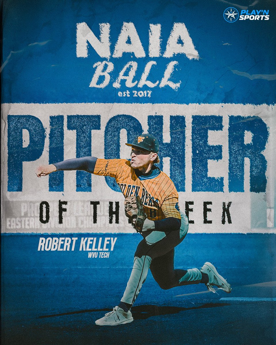 The NAIA Ball Player of the Week sponsored by
@playnsportsplus is WVU Tech's Robert Kelley!

Kelley showed out this weekend tossing a complete game shut out, while striking out 12!

Full line: 7IP, 2H, 0R, 0BB, 12Ks, Win
Read here: bit.ly/4dcJqGQ
#NAIABall <a href="/WVUTechBase/">WVU Tech Baseball</a>