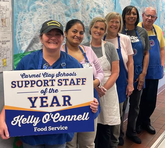 Congrats to Woodbrook’s Kelly O’Connell – 2024 Food Service Employee of the Year!
Kelly has been a valuable member of the WBE team for 8 years and a Fan Favorite with students! Dr. B presented Kelly with the award during the 4thgrade lunch &amp; the crowd went wild! Congrats Kelly!!