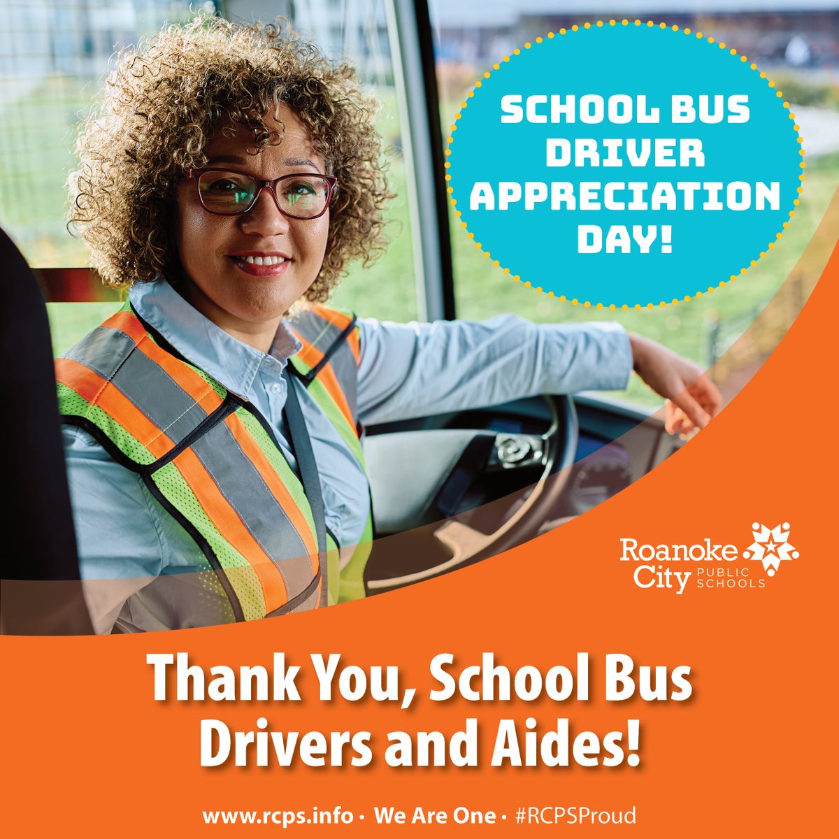 Today is Bus Driver & Aide Appreciation Day! Thank you to all our bus drivers, aides, and other transportation employees who go above and beyond to ensure students are transported safely to and from school every day! We truly appreciate all you do! #RCPSProud #WeAreOne