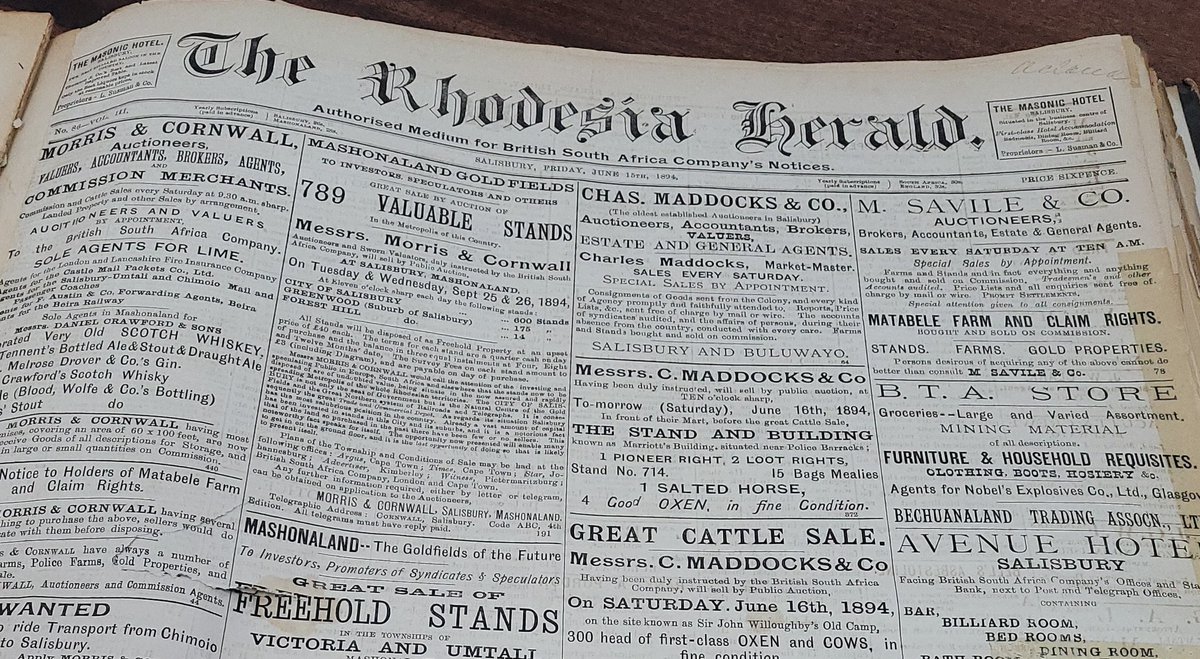 Dear @dhonzamusoro007 @KMutisi @AlexanderRusero The @ZimpapersCentre is a go-to place for all Researchers...Today I read the June 15 1894 Rhodesian Herald... I saw rare pics...from nationalists, politicians to business entities...