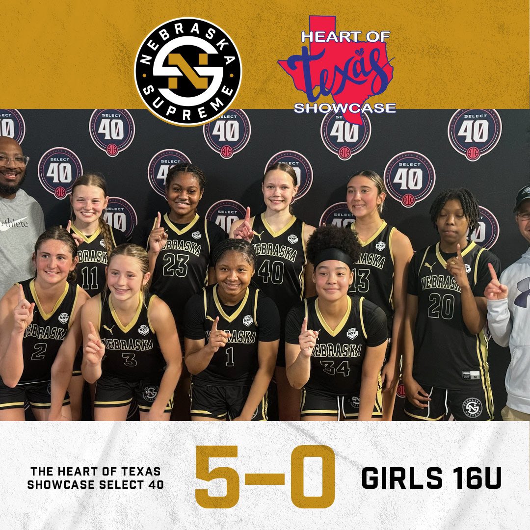 Our 16’ go a PERFECT 5-0 in Session 1 of the Select 40 West Heart of Texas‼️ 

Nebraska Supreme📈

Let’s get back to work😤💪