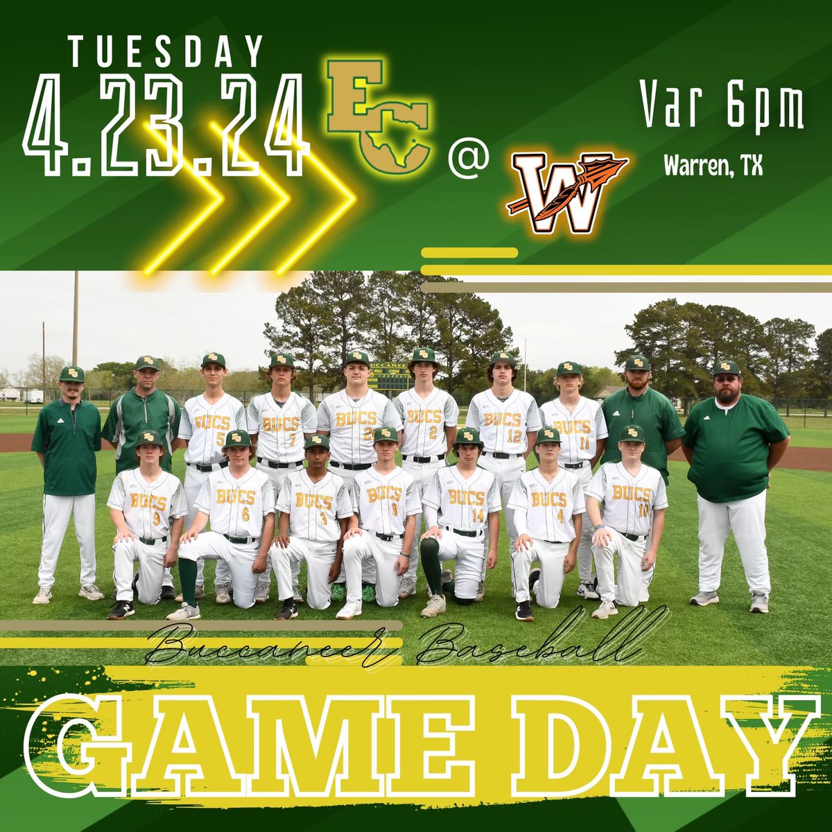 ECBucsBaseball's tweet photo. Game day! https://t.co/eoCww3isoC