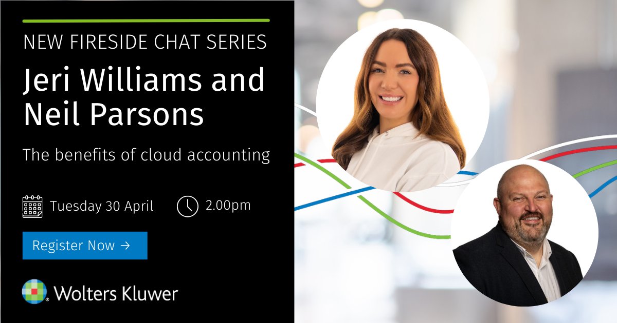 Join us at our inaugural Fireside Chat series featuring industry experts Jeri Williams of Smooth Accounting/Accountants Wealth Academy and Neil Parsons of Wolters Kluwer. Together, they'll explore the transformative power of cloud accounting. Register now- bit.ly/3JE8uJD