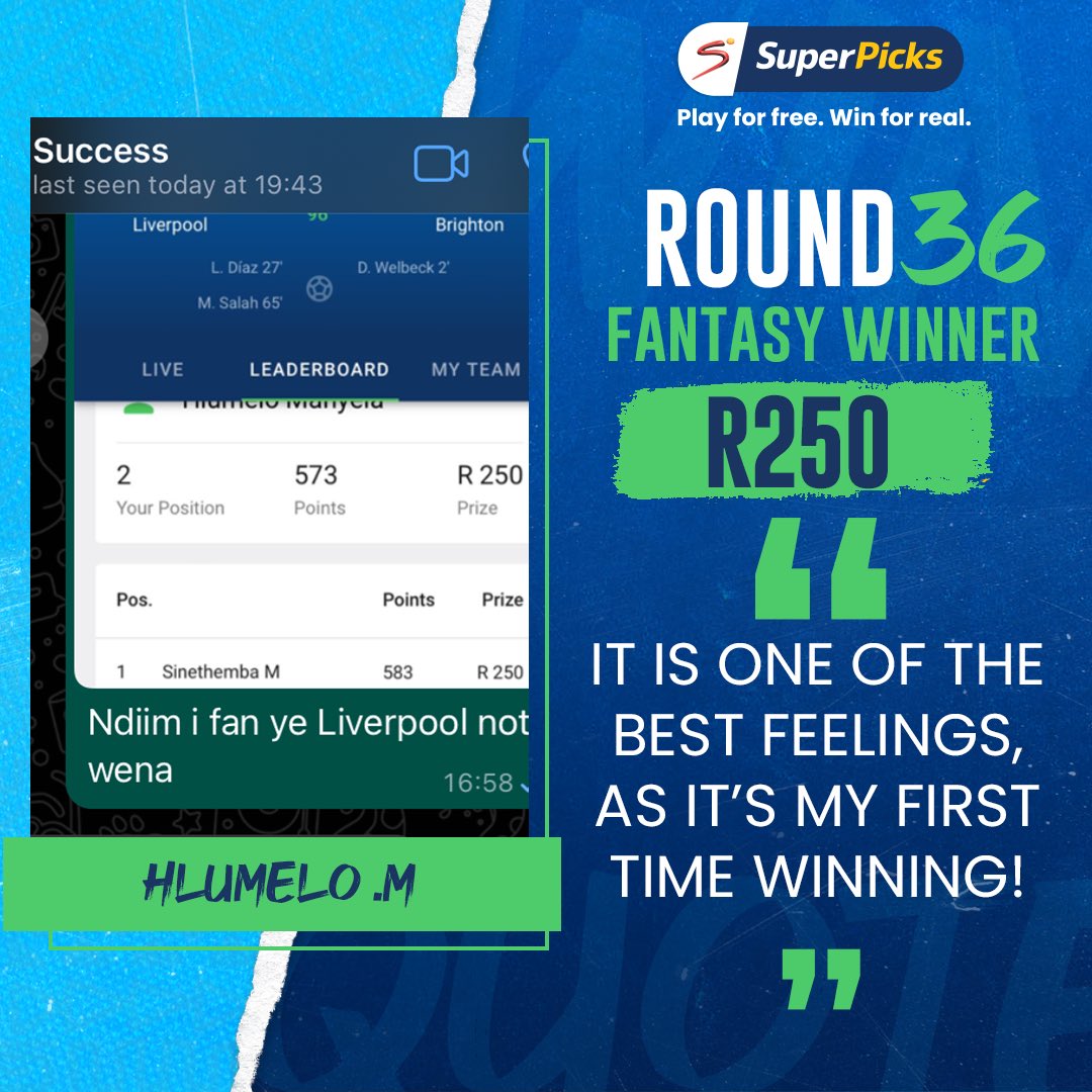 Congratulations 🤩 to our Round 3️⃣6️⃣
Super 1️⃣0️⃣ Fantasy Winners 📝 They selected their best XI & won for free! 

You too could be a winner with SuperPicks. Register NOW! 💸

#FantasyFootball #SuperPicks