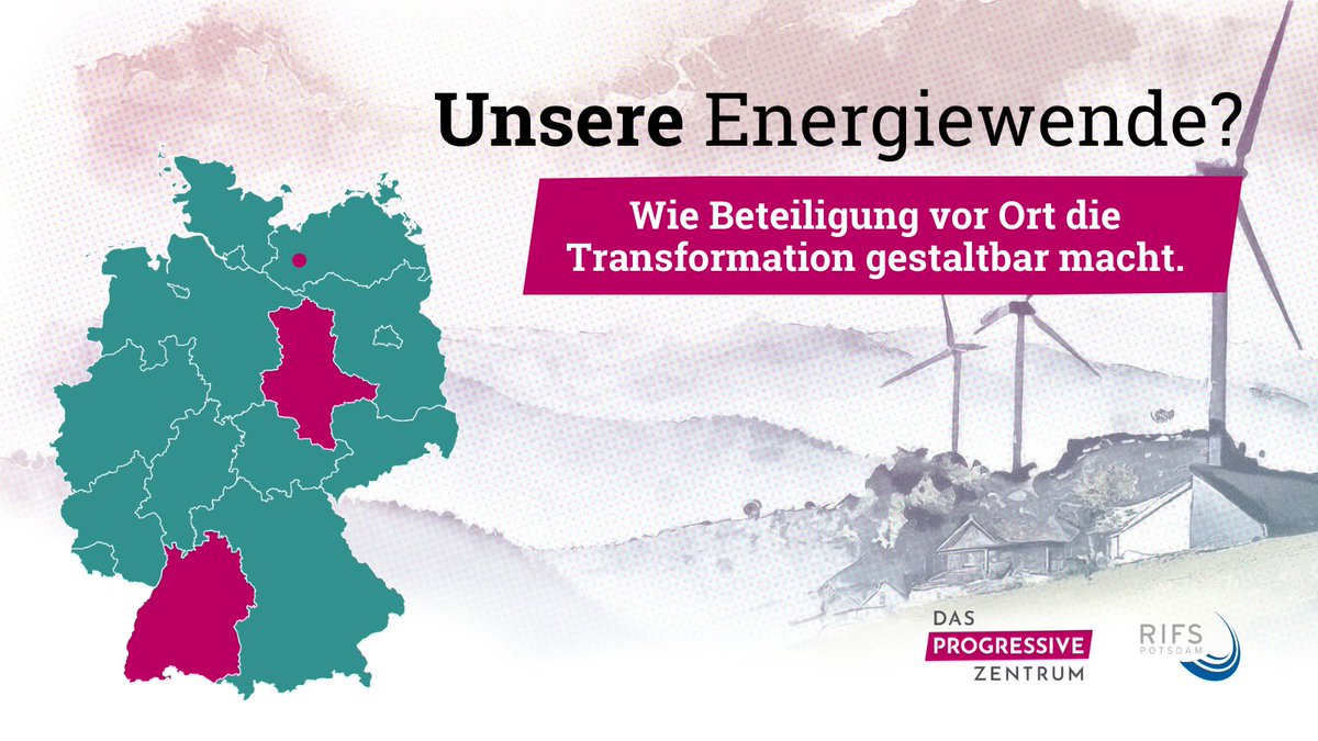 Wie gelingt gute Bürger:innen-Beteiligung in den Kommunen? Wir stellen diese Woche 3 Fälle vor, die wir in unserer Studie „Unsere Energiewende? Wie Beteiligung vor Ort die Transformation gestaltbar macht.“ mit @RIFS_Potsdam untersucht haben. 👉 Zur Studie: progressives-zentrum.org/publication/un…