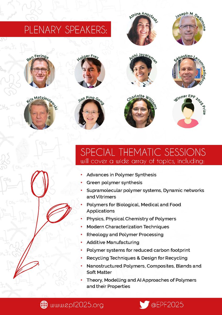 European Polymer Congress 2025 (@epf2025) on Twitter photo Please save the date for the EPF European Polymer Congress 2025
- June 22-27, 2025!
We are happy to announce our first plenary speaker.
See you all next year in Groningen!
<a href="/univgroningen/">University of Groningen</a> <a href="/KNCVchemie/">KNCV</a> <a href="/EPF2022/">European Polymer Congress 2022</a> Please save the date for the EPF European Polymer Congress 2025
- June 22-27, 2025!
We are happy to announce our first plenary speaker.
See you all next year in Groningen!
<a href="/univgroningen/">University of Groningen</a> <a href="/KNCVchemie/">KNCV</a> <a href="/EPF2022/">European Polymer Congress 2022</a>
