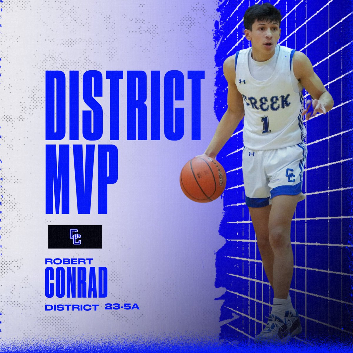 CedarCreekHoops's tweet photo. District 23-5A MVP: 
Senior - Robert Conrad, showed great leadership, talent and outstanding hard work this year that never went unnoticed @CoachMaxwellTX https://t.co/61HfAbzQKo