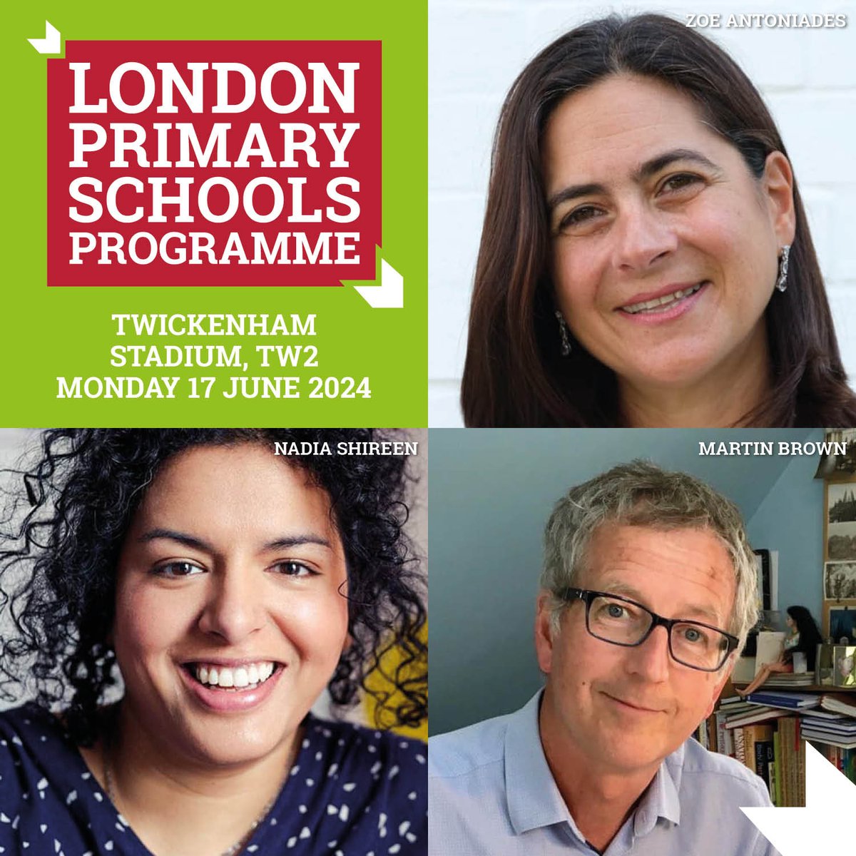 TEACHERS OF @LBRUT! Our FREE Primary Schools Programme is coming to #TwickenhamStadium for TWO days on Friday 14 & Monday 17 June with @NadiaShireen @Louiestowell @MartinHHBrown @sharnajackson @DuncanDraws @zoeantoniades BOOK NOW barneskidslitfest.org/schools/

@AforChildren