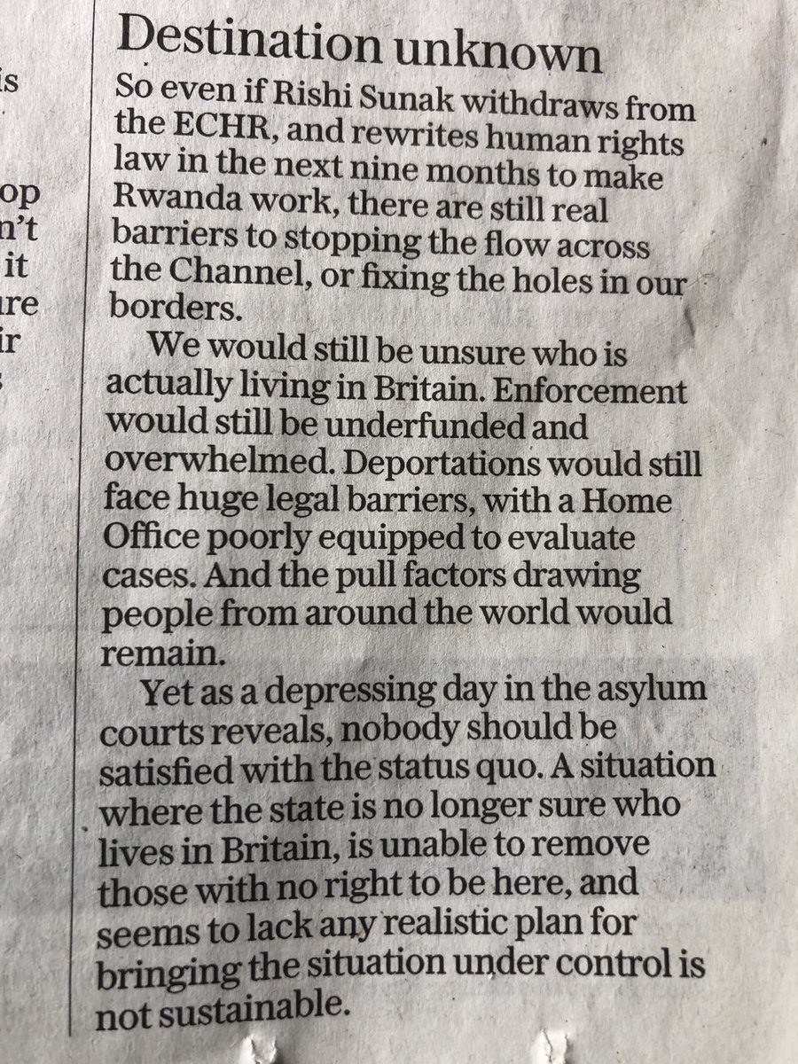 Excellent, illuminating but depressing article, Sam Ashworth-Hayes on a day at Asylum Court. Home Office a shambles, judicial system empire-building obstructive & Govt unwilling to challenge bad law or test limits of international law. Read and weep.@suellabraverman