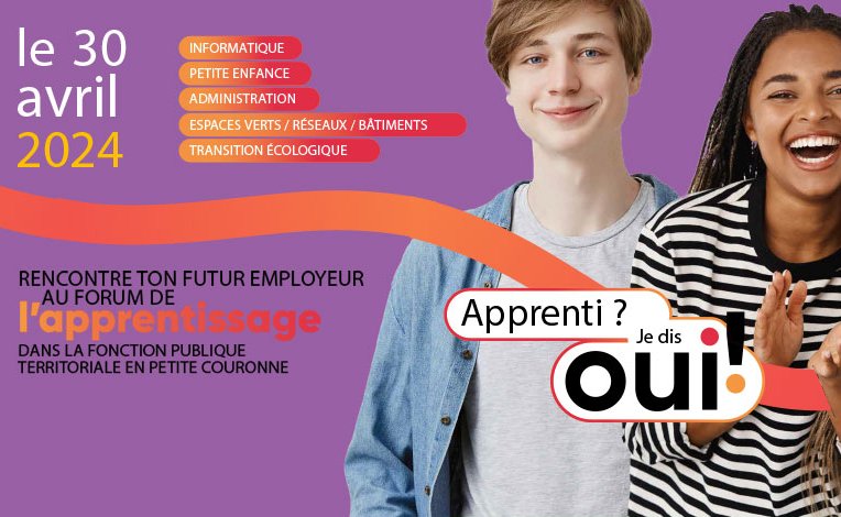 #Agenda - Forum de l'apprentissage de la fonction publique territoriale Les @hautsdeseinefr @seinesaintdenis et @valdemarne_94 recrutent : petite enfance, informatique, espaces verts... 🗓️ 30 avril 📍 Centre Interdépartemental de la Petite Couronne 👉 plmpl.fr/c/S81XX