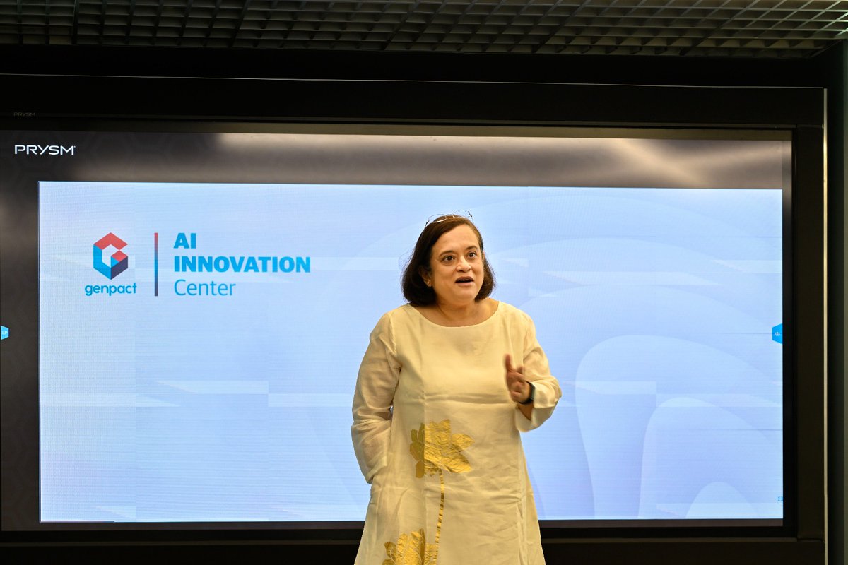 A fantastic day at the launch of the Genpact  #AI Innovation Center in Gurugram. Thrilled to see the strong focus on AI deployment and impact, and the range of use cases being developed.  Also, inspiring to see the huge commitment to skilling and workforce transformation. It not