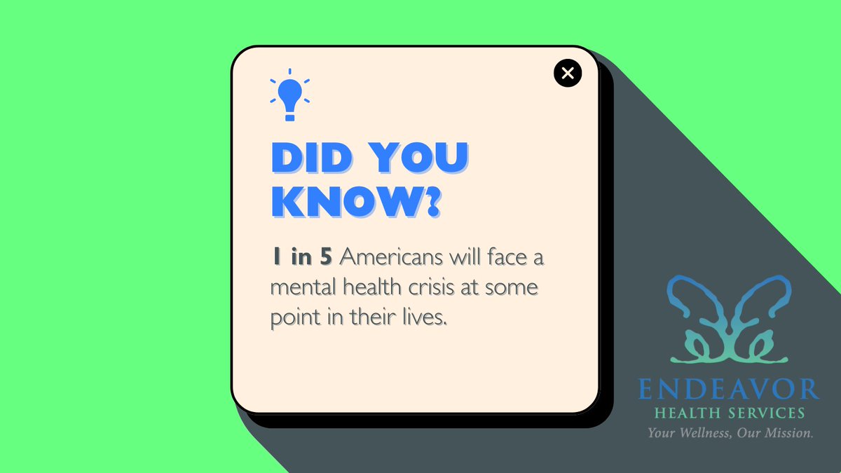 1 in 5 Americans will experience a mental health crisis in their lifetime, and that's nothing to be ashamed of. Let's get rid of the stigma that surrounds seeking treatment for a mental health condition.

#MentalWellness #Wellness #Recovery #SeekingTreatment #EndStigma