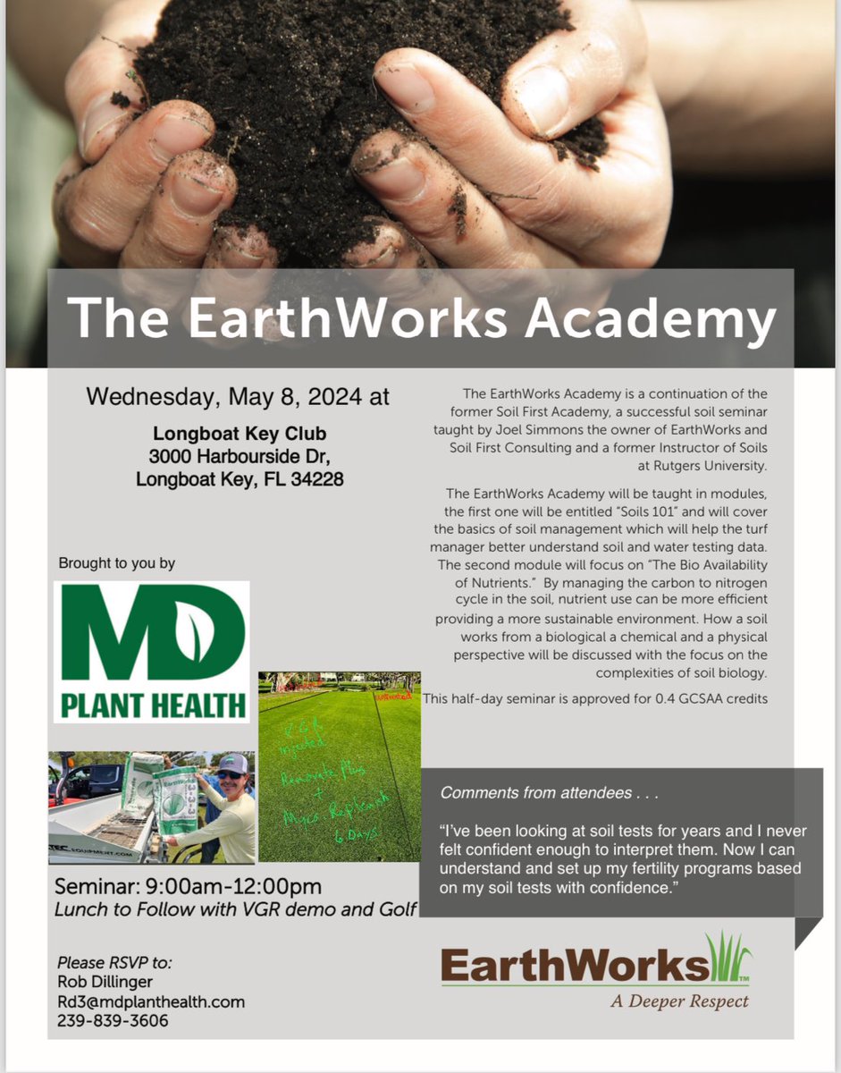 Marshall Evans #Sodfather (@molecricket88) on Twitter photo Longboat Key!
Earthworks!
VGR Demo!
Golf!
.4 GCSAA Credits!
May 8th
PM, Call, Text or Email if you would like to join
<a href="/earthworksturf/">EarthWorks Turf</a> <a href="/turfmonkeyboy/">john reilly</a> <a href="/coreykimball345/">EliteTurf Solutions/The Firm/Nu-Green by Corey</a> Longboat Key!
Earthworks!
VGR Demo!
Golf!
.4 GCSAA Credits!
May 8th
PM, Call, Text or Email if you would like to join
<a href="/earthworksturf/">EarthWorks Turf</a> <a href="/turfmonkeyboy/">john reilly</a> <a href="/coreykimball345/">EliteTurf Solutions/The Firm/Nu-Green by Corey</a>