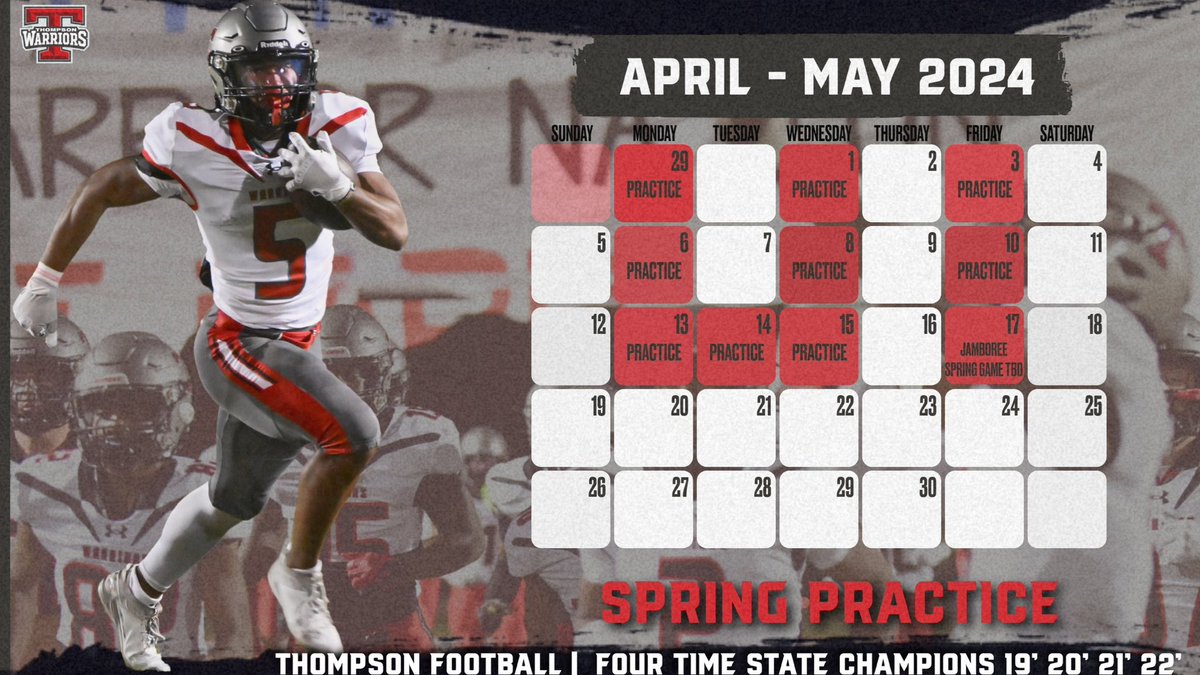 2024 Spring Practice Schedule!! Come see us. Reach out for prospect list and Recruiting Guides!! See you soon!!