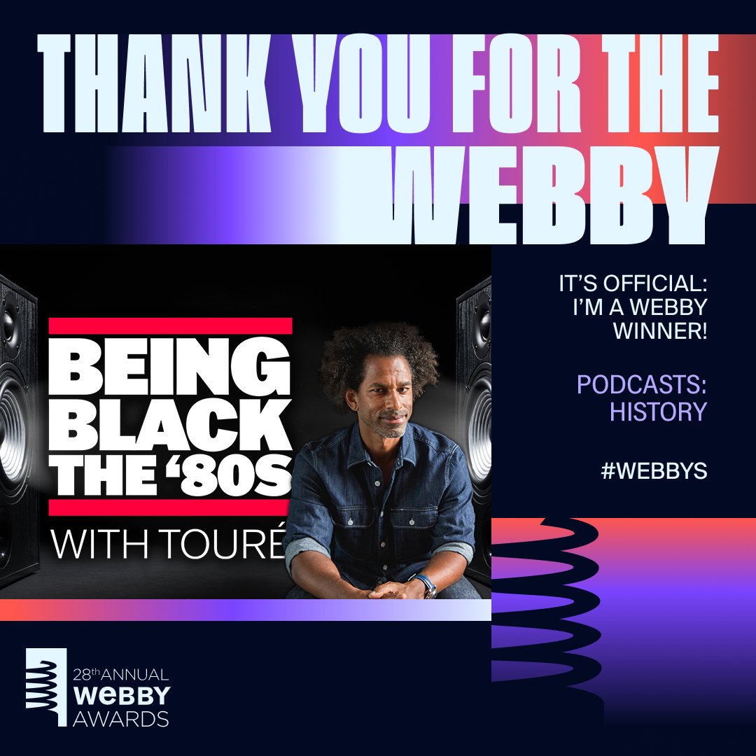 Our #podcast, Being Black: The ‘80s with Touré, WINS at the Webby Awards!!! Congratulations @toureshow Listen now wherever you get your favorite podcasts, and subscribe so you won’t miss Being Black: The ‘70s with Touré, premiering June 3rd!!! @theGrio @WebbyAwards