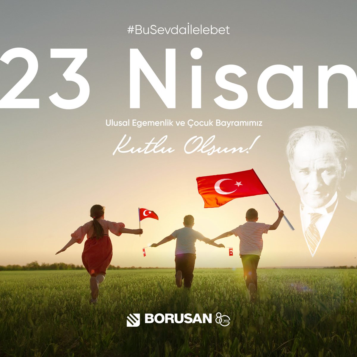 Atatürk bu Cumhuriyet’i onlara armağan etti, ilelebet özgürce yaşatsınlar diye… Biz de geleceğimizi onlara emanet etmekten gurur duyuyoruz. 23 Nisan Ulusal Egemenlik ve Çocuk Bayramımız kutlu olsun! #BuSevdaİlelebet