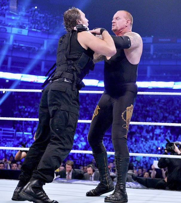 4/23/2013

The Undertaker defeated Dean Ambrose by submission on SmackDown from the O2 Arena in London, England.

#WWE #SmackDown #Undertaker #ThePhenom #TheDeadman #RestInPeace #DeanAmbrose #JonMoxley #TheLunaticFringe #TheShield