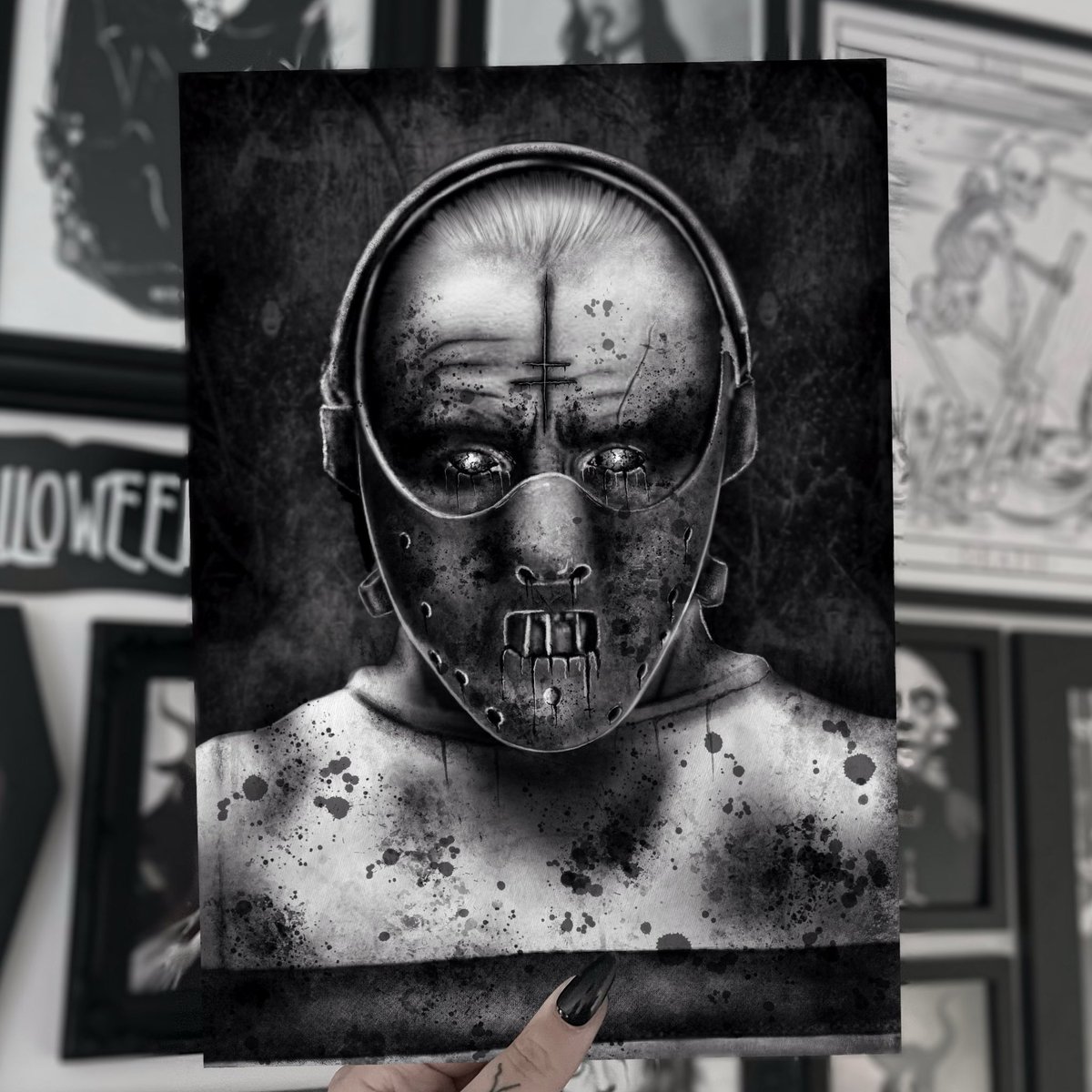 Eternal_Horror_'s tweet photo. ‘Killing must feel good to God, too. He does it all the time.’🩸 

Hannibal Lecter prints available on our website 🔪 https://t.co/WNoyuqQmzl