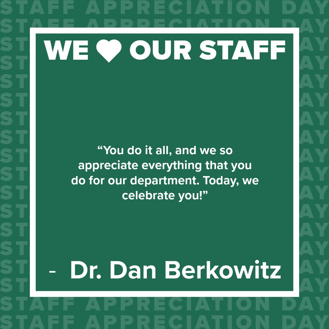 Our staff works tirelessly to support our departmental efforts and we want to take the time to celebrate them for #StaffAppreciationDay! #AdministrativeProfessionalsDay