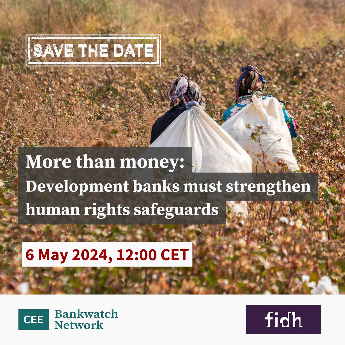 SAVE THE DATE The @EIB, @EBRD, @AFD_France & @IFC_org are among the world's leading public development banks. Their policies commit to respecting human rights. But all too often they end up violating human rights instead. What needs to change? ✍️Register: us02web.zoom.us/meeting/regist…