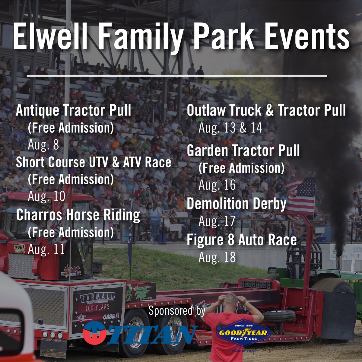 We have great things happening in Elwell Family Park this year! Tickets for our paid shows are on sale now! . Buy your tickets at iowastatefair.org/entertainment/… . Check out everything in Elwell Family Park this year👇