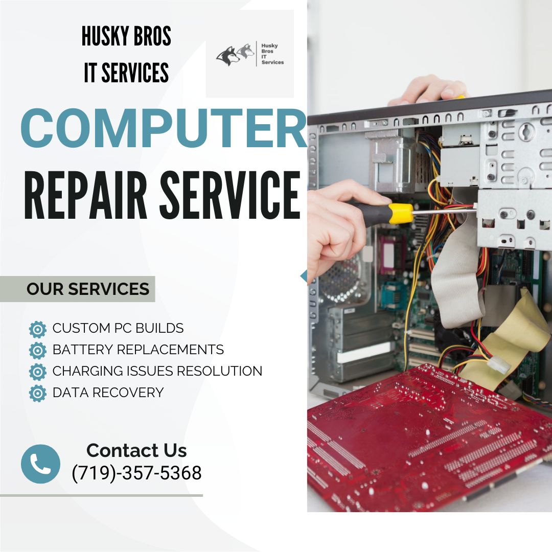 Have you been looking for a reliable computer repair company? Husky Bros is reliable and quick when repairing items! Call us at 719-357-5368 or visit huskybrosit.com  #Computerproblems #ITRepair  #HuskyBrosITServices  #SmallCompany #computerrepair #coloradosprings