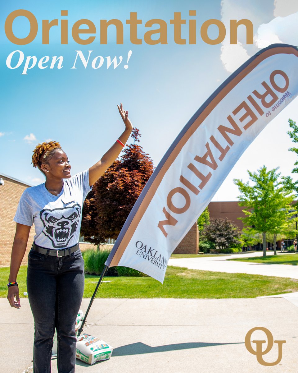 Hey, Admitted Students! Are you ready to take your next steps to becoming a part of our Golden Grizzly family? You can now register for orientation here: oakland.edu/orientation