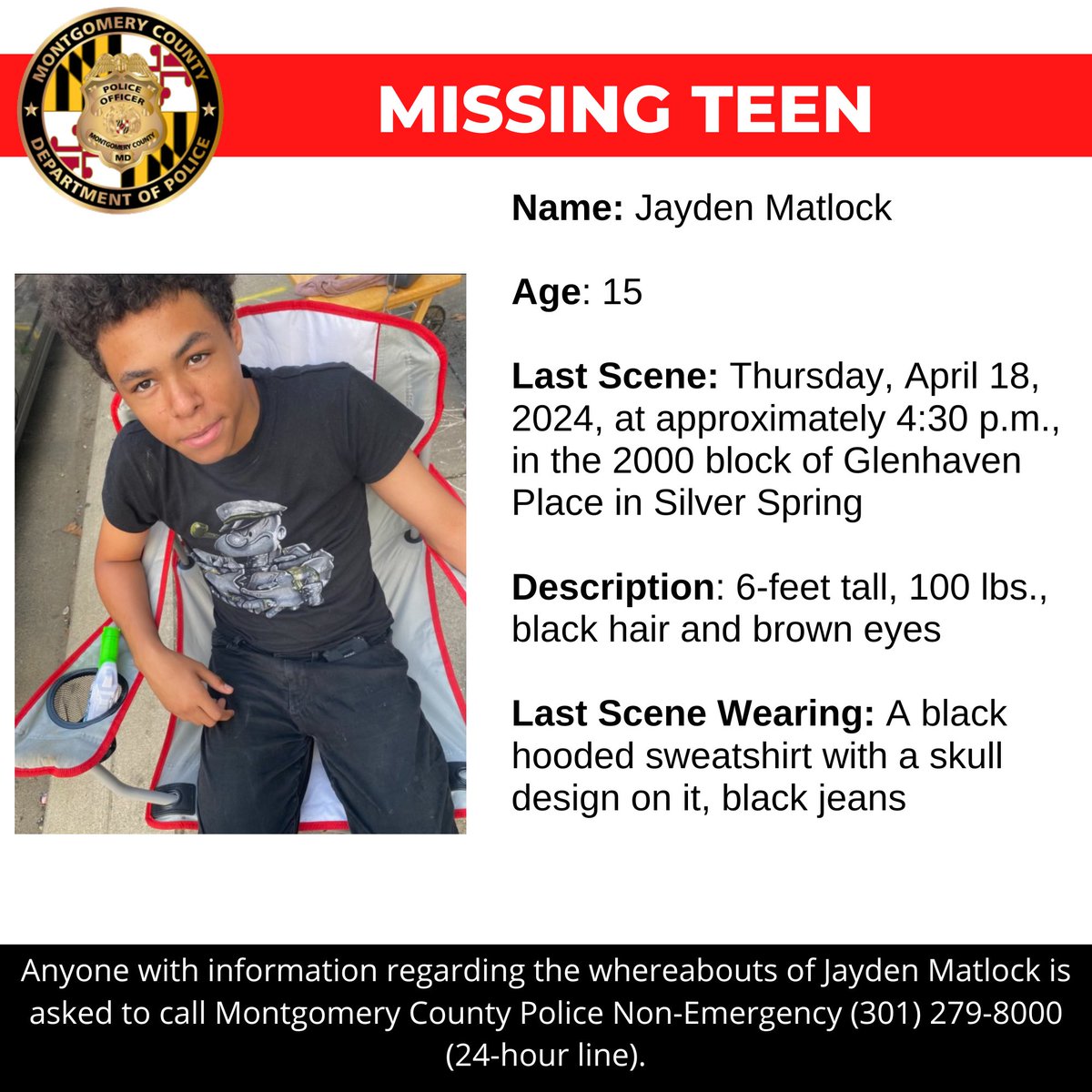 Concern for Missing Fifteen-Year-Old
www2.montgomerycountymd.gov/mcgportalapps/…
#mcpd #mcpnews #missingperson