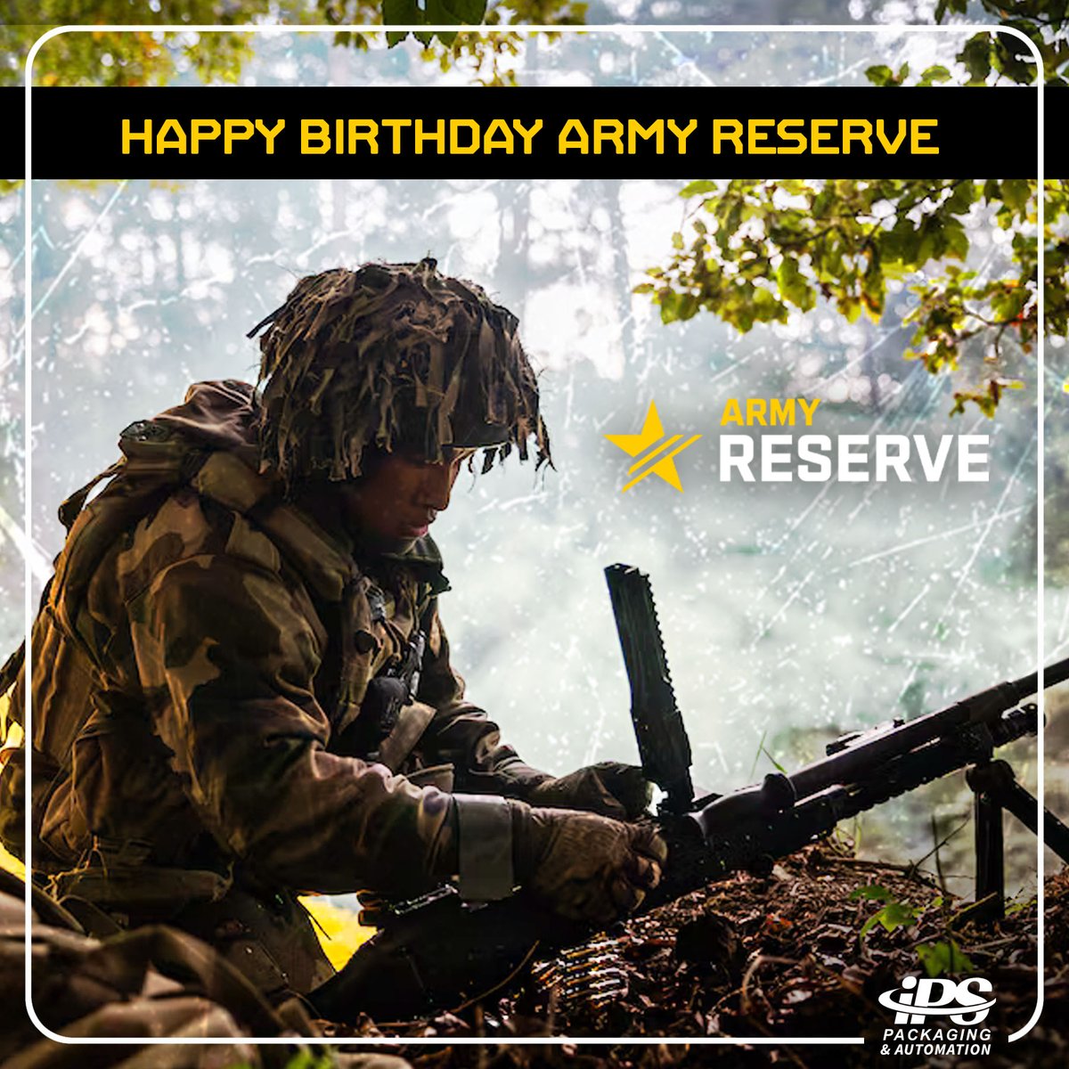 Happy Birthday to the Army Reserve! Today, the Army Reserve continues to provide support to active duty troops and to serve as an important part of the nation's defense.

#Packaging #PackagingIsAwesome #PackagingIndustry #Automation #PackagingDesign #IPSPackagingAndAutomation
