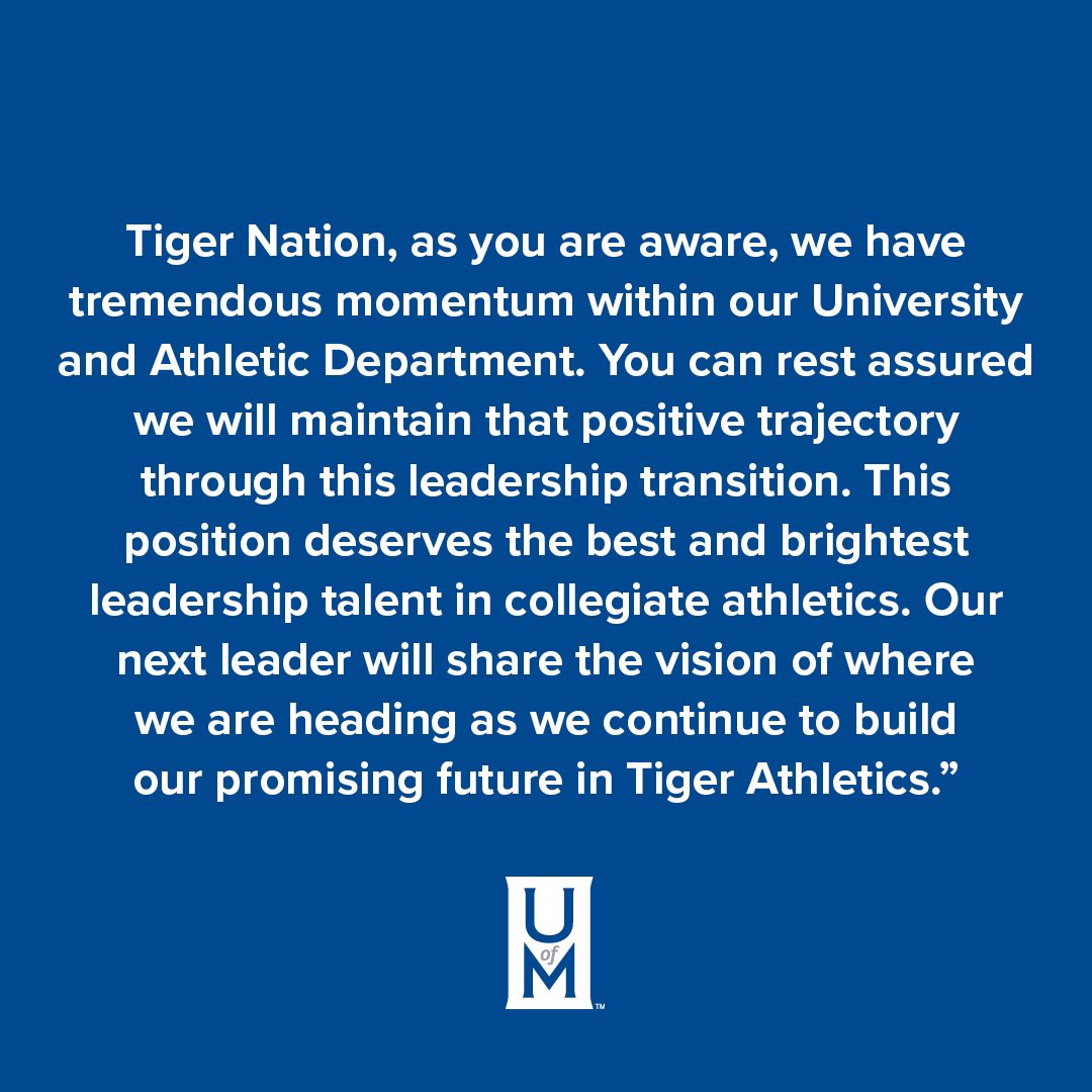 A statement from President Bill Hardgrave on the departure of Vice President and Director of Intercollegiate Athletics Laird Veatch.
