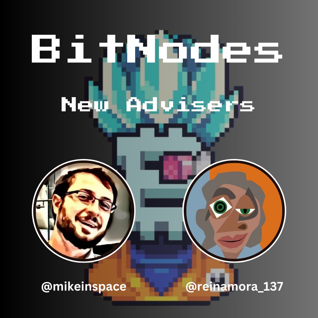 Let's give a warm welcome to our two new advisors, <a href="/mikeinspace/">Mike In Space</a> &amp; <a href="/reinamora_137/">RΞINAMORA</a>. Their wealth of knowledge &amp; experience will be instrumental in driving our project forward. 

We're thrilled to embark on this journey together 🤝🏻

#SRC20 #STAMPS #BitNodes #Bitcoin