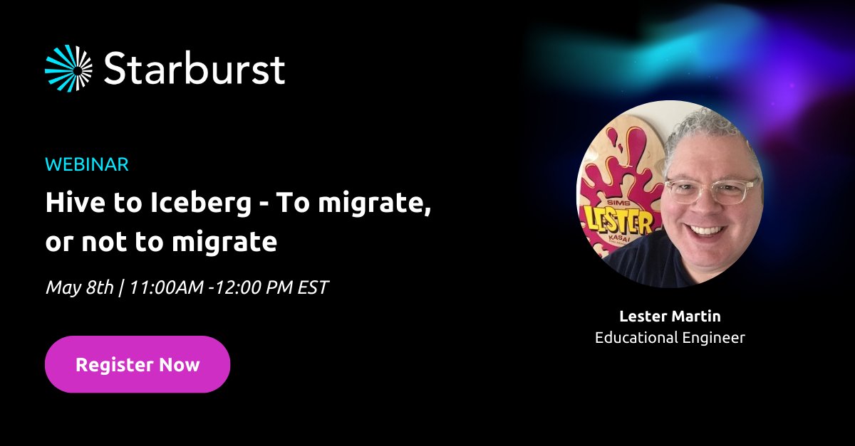 To migrate or not to migrate, that is the question! 🧐 In this webinar, Starburst experts will discuss when migrations would or would not be helpful and best practices for migration: okt.to/6PYOKH