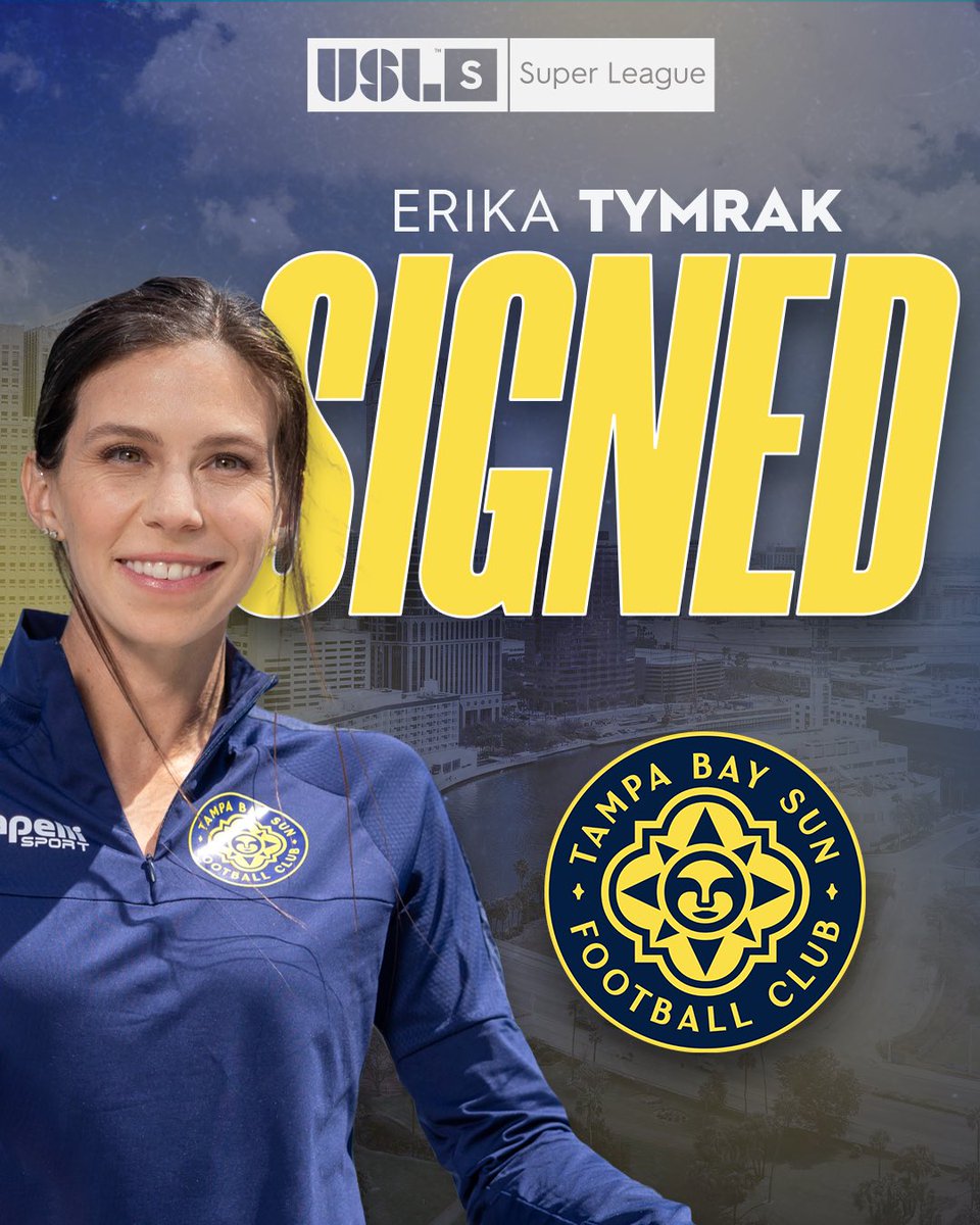 A historic moment for the league.

A historic moment for Tampa Bay.

Welcome to <a href="/TampaBaySunFC/">Tampa Bay Sun FC</a>, <a href="/eTYMrak/">Erika Tymrak</a>! 👏