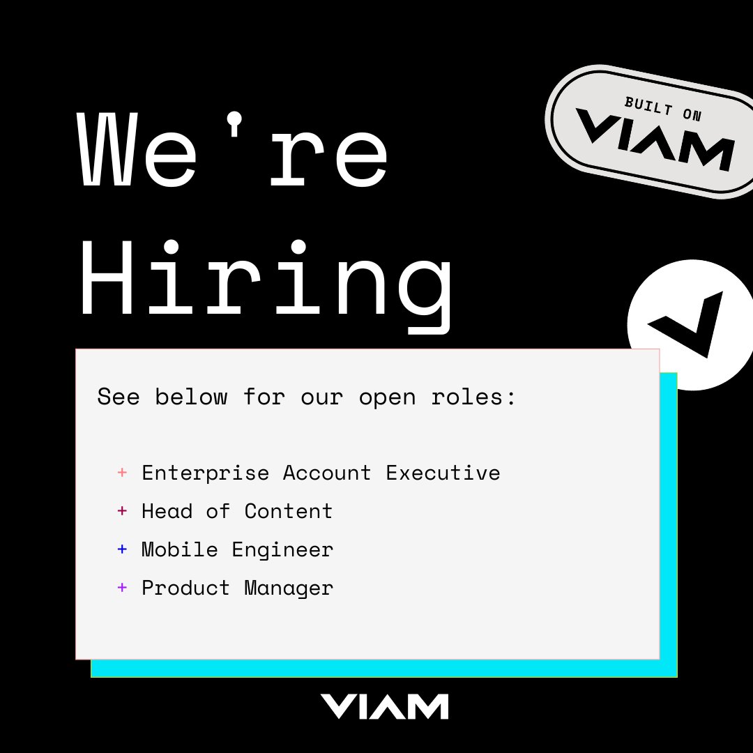 🚨 The Viam team is growing. Join us for competitive pay, professional development, flexible work hours, and the opportunity to work with cutting-edge technology. Explore our open positions: viam.com/careers?utm_so…