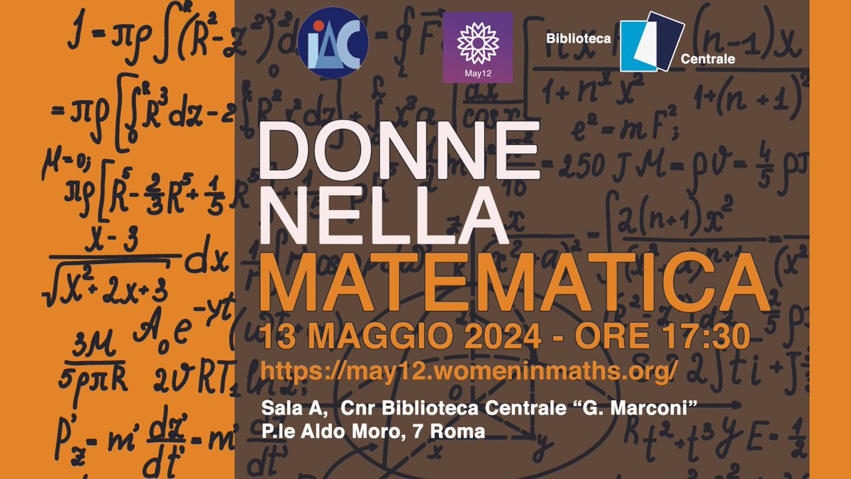 Il #12maggio2024 è la giornata delle #donne nella #matematica. Al @CNRsocial_ in #biblioteca, parliamo di inclusione, pari opportunità e divulgazione della #scienza. iac.cnr.it/biblioteca-al-… may12.womeninmaths.org #Mirzakhani @ComicsScience #cnr_iac @sbencivu @RobertoNatali13