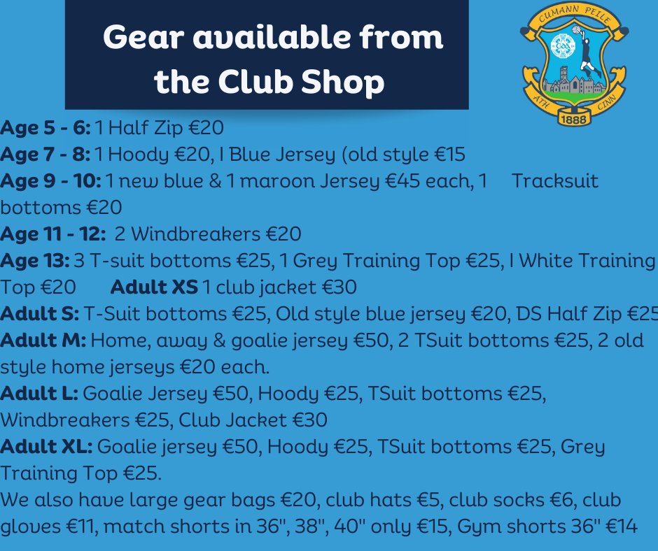 📯 Club Shop Sale with huge discounts available for the next 2 Thursdays at the clubhouse. See details below