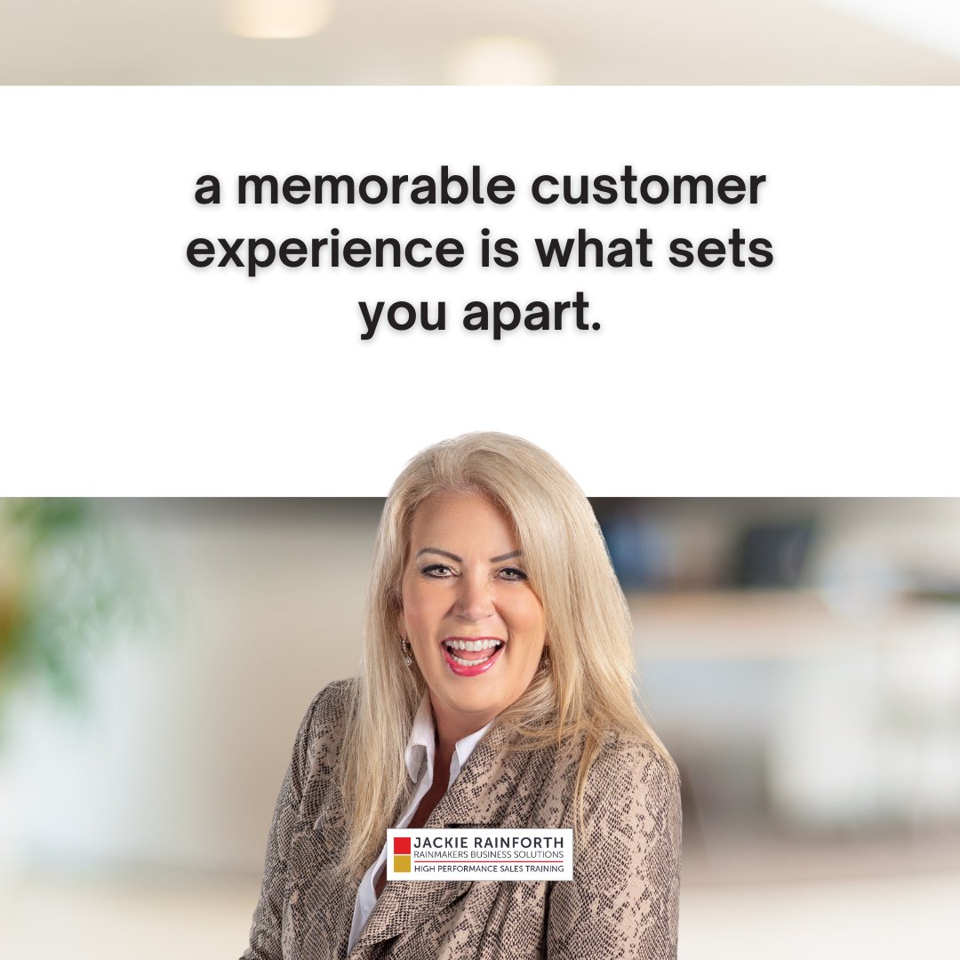 In a sea of choices, what makes a business truly stand out? It's the memorable experiences you create for your customers. Making each interaction so positive, so uniquely helpful, that people can't help but remember and talk about it. #sellingiseasy #sellingwithjackie #SalesTips