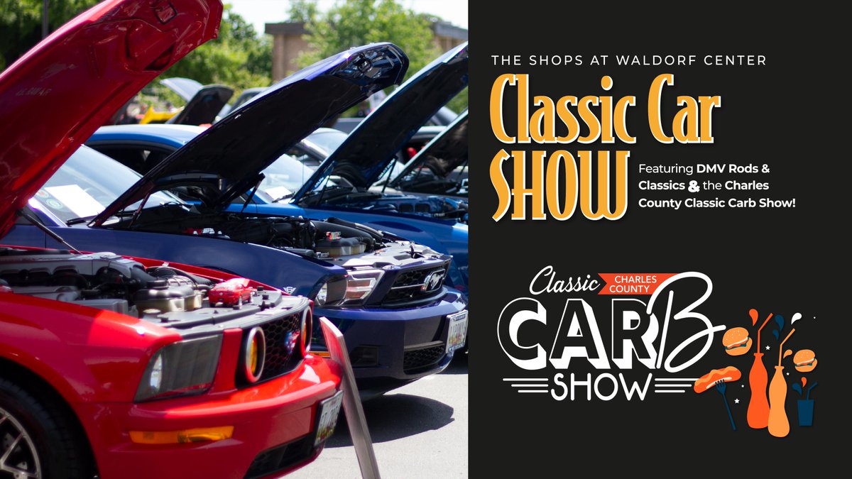 Charles County Parks & Recreation (@charlesparksrec) on Twitter photo Join our friends <a href="/ExploreCharlesC/">Explore Charles County</a> as they bring classic cars and your favorite local food trucks together at this year's Classic Car & Carb Show on Saturday, May 11 at The Shops at Waldorf Center!
Learn more at bit.ly/charlescountyc…. Join our friends <a href="/ExploreCharlesC/">Explore Charles County</a> as they bring classic cars and your favorite local food trucks together at this year's Classic Car & Carb Show on Saturday, May 11 at The Shops at Waldorf Center!
Learn more at bit.ly/charlescountyc….