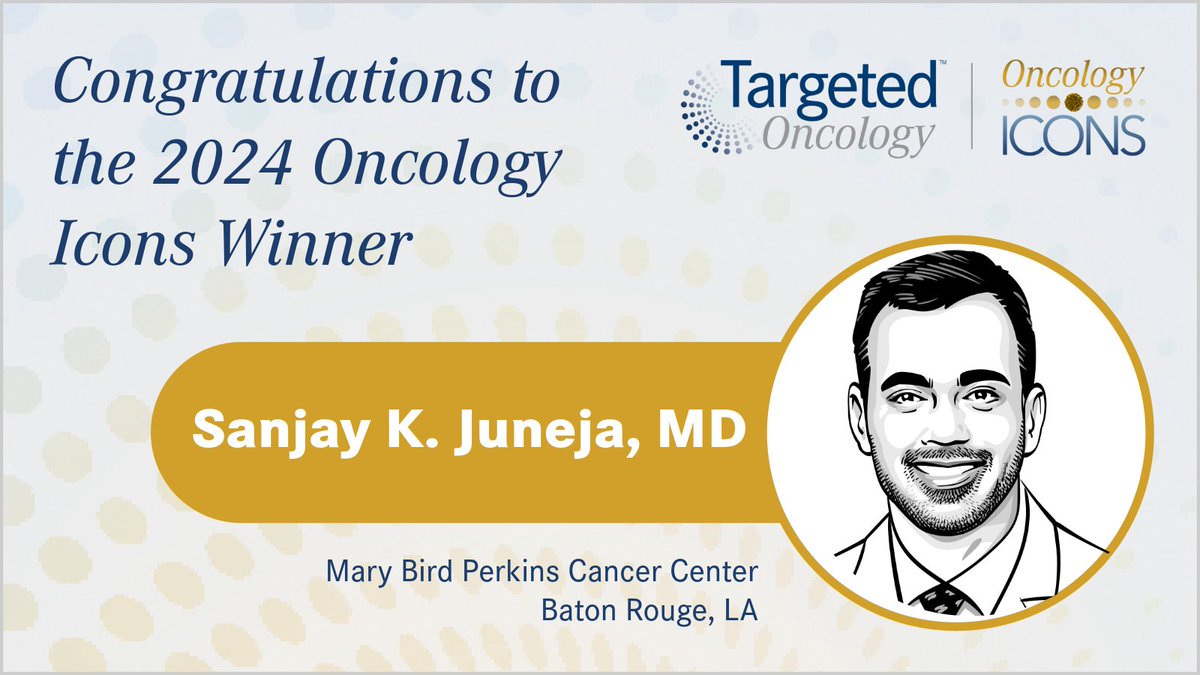 Meet Sanjay K. Juneja, MD 🩺✨ His unwavering commitment to education and groundbreaking advancements in cancer care have earned him the title of Targeted Oncology's first 2024 Oncology Icon. Congratulations @therealoncdoc! @MaryBirdPerkins targetedonc.com/view/sanjay-ju…