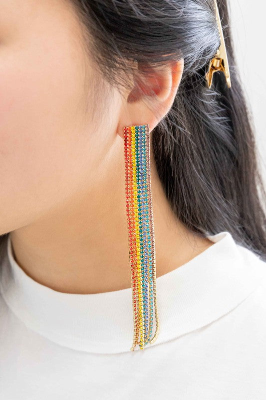 Add a pop of color to your everyday style with our Chase The Rainbow Earrings! Perfect for any casual look and just $15. Care for them easily and let your colors shine. Shop now: shortlink.store/vr9dkww8mqhp #Colorful #DropEarrings #Rainbow