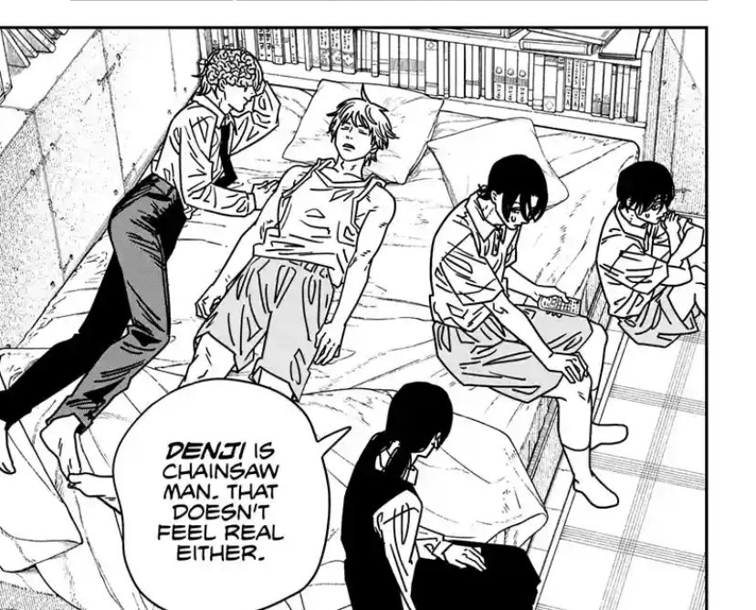 DbsContents's tweet photo. DENJI IS BACK IN ONE PIECE😭🙏🏻 After being chopped off worse than fruit ninja, Fujimoto finally gave my boy his body back #CSM163 #chainsawman https://t.co/ZRedbuYTJw