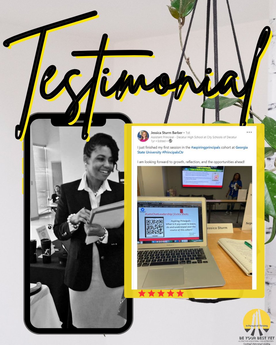 #Testimonial

School & District leadership is complex.
We specialize in strategic leadership development of 1st year, early career and aspiring principals!  Grateful to grow the #principalpipeline.  

The best is yet to come, 
Dr. Chara

#DrCharaChats
#BeYourBestYet