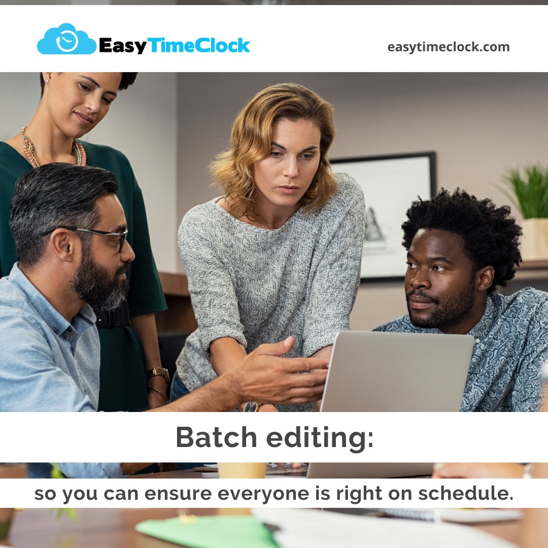 Need to track time for a big team? Our batch editing feature is like herding cats... if the cats actually listened. 🐱

#EasyTimeClock #mobileworkforce #humanresources #timetracking #operationalexcellence #teammanagement #batchediting