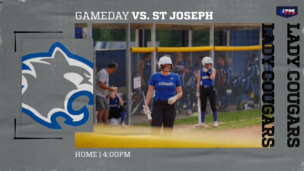 GAMEDAY
Lady Cougars host St. Joseph in a tie-breaker game to determine playoff spots! Come out and support the Lady Cougs- 4:00pm first pitch!