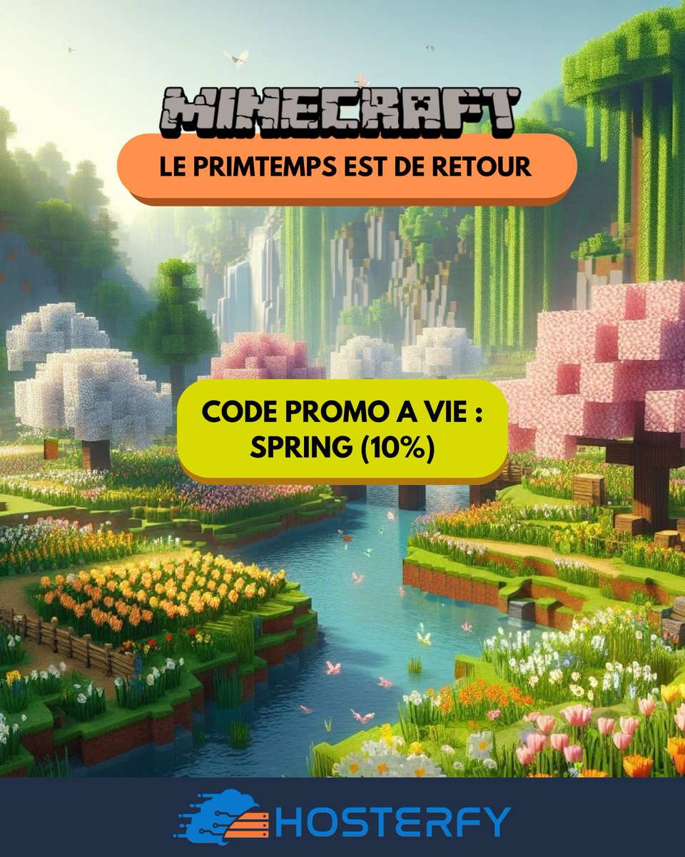 Le printemps est de retour ! 🌷

Hosterfy vous offre 10% de réduction avec le code SPRING sur votre hébergement #Minecraft !

1️⃣ Performances extrêmes

2️⃣ Support 24/7

3️⃣ #Hebergeur 100% Français

Découvrez nos offres ici :
hosterfy.com/fr/minecraft

#pvp #serveur #gaming