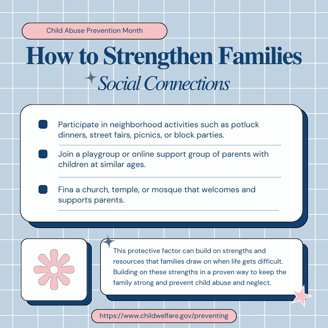 Building stronger families one connection at a time!💪💙😁
 #ChildAbusePrevention #StrongFamilies #FamilySupport #HealthyRelationships #EmpoweredFamilies #CommunitySupport #PreventChildAbuse