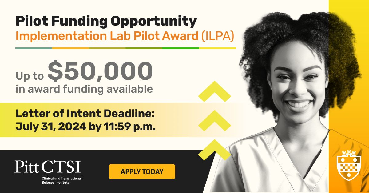 Do you have evidence you want to implement in your clinical setting? The Implementation Lab Pilot Award (ILPA) application deadline is July 31, 2024. Contact us now to learn more and let us help you develop a partnership for this pilot opportunity. ➡️ ow.ly/Z5JY50QoPJk