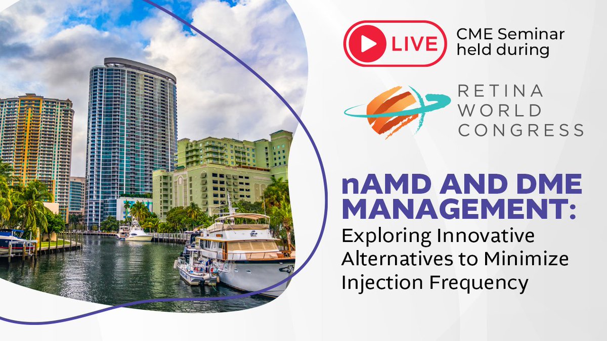 Don't miss your chance to stay ahead in #nAMD and DME management with this #CME livestream from #RetinaWorldCongress on 5/11 with Drs. Michael A. Singer, @Lcretina & Christina Y. Weng! @RetinaWCongress View the full schedule of our seminars here >> ow.ly/HQkk50RcaMI